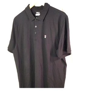 MENS BLACK S/S FILA POLO